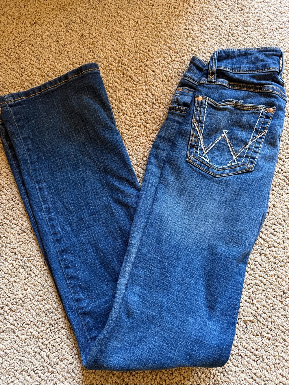 Wrangler Women's Dark Blue Bootcut Jeans with Contrast Stitching